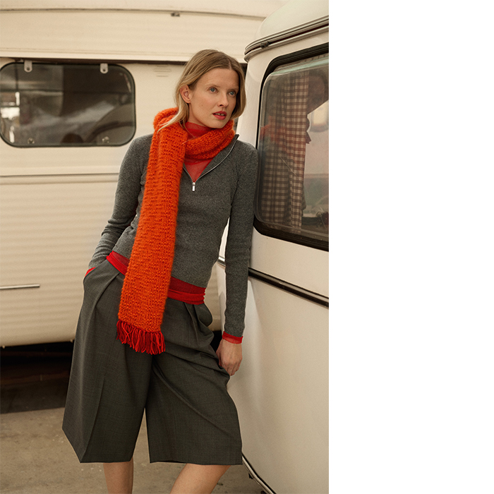 KID-MOHAIR SCHAL MIT KASCHMIR FRANSEN